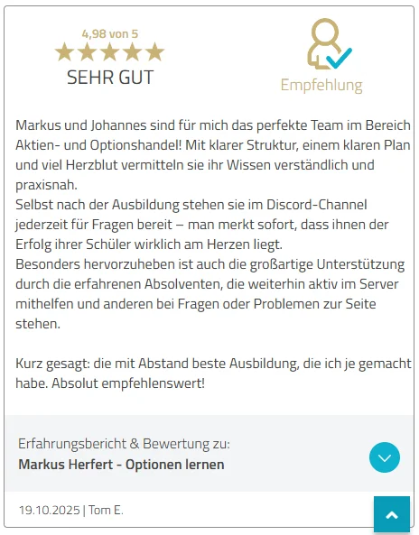 Kundenstimmen Proven Experte Feedback Tom